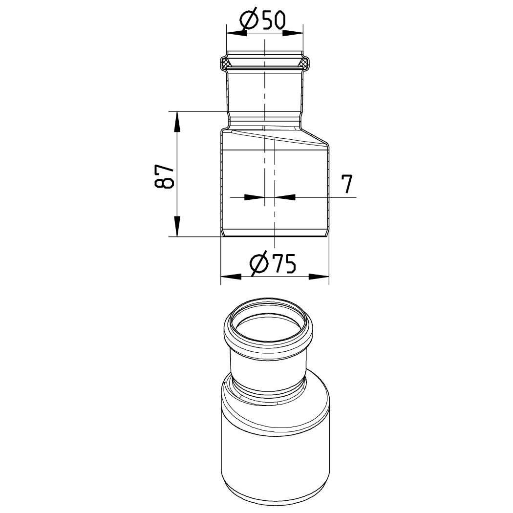 Line Drawing - Increaser-eccentric