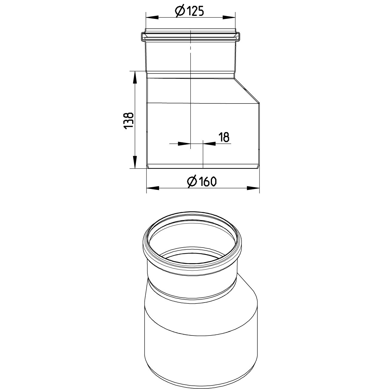 Line Drawing - Increaser-eccentric