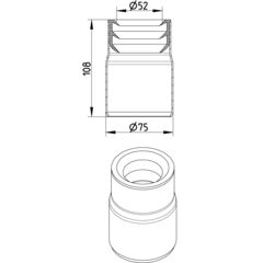 Line Drawing - Adaptor-clay-PVC-cast iron