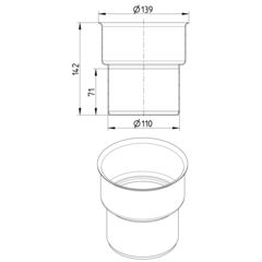 Line Drawing - Adaptor-clay-PVC-cast iron