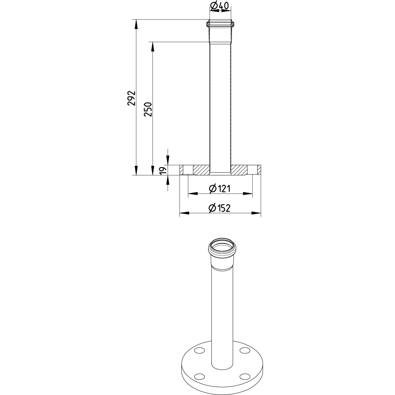 Line Drawing - Adaptor-flange-ANSI