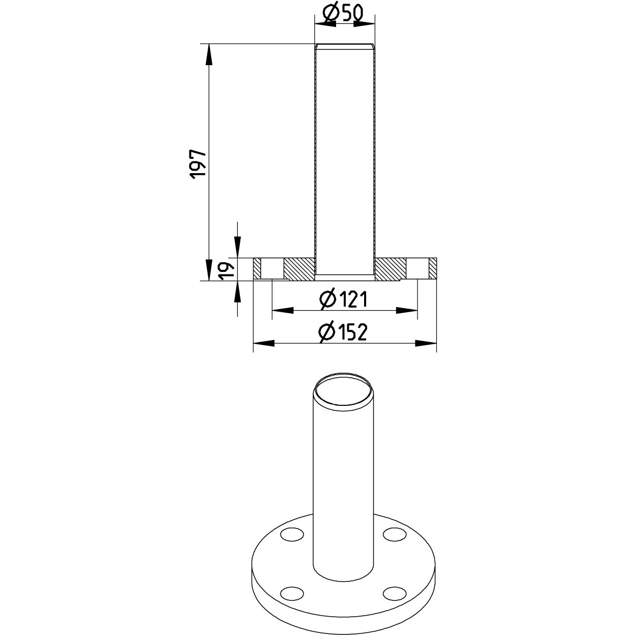 Line Drawing - Adaptor-flange-ANSI