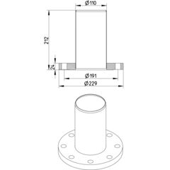 Line Drawing - Adaptor-flange-ANSI