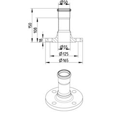 Line Drawing - Adaptor-flange-DIN