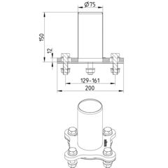 Line Drawing - Adaptor-flange-univeral