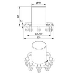 Line Drawing - Adaptor-flange-univeral