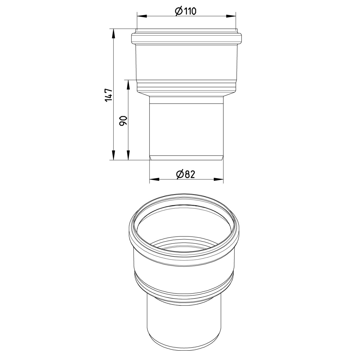 Line Drawing - Adaptor-toilet