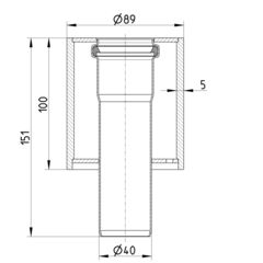 Line Drawing - Penetration-cabin-welding sleeve-steel