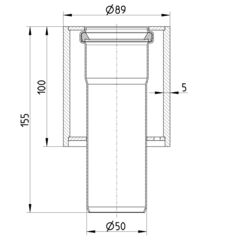 Line Drawing - Penetration-cabin-welding sleeve-steel