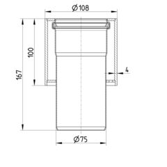 Line Drawing - Penetration-cabin-welding sleeve-steel