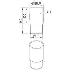 Line Drawing - Transition pipe-welding sleeve-steel