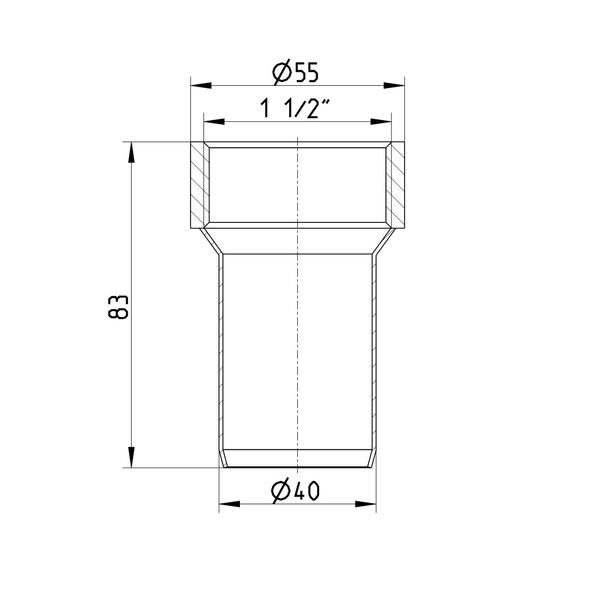 Line Drawing - Adaptor-femail