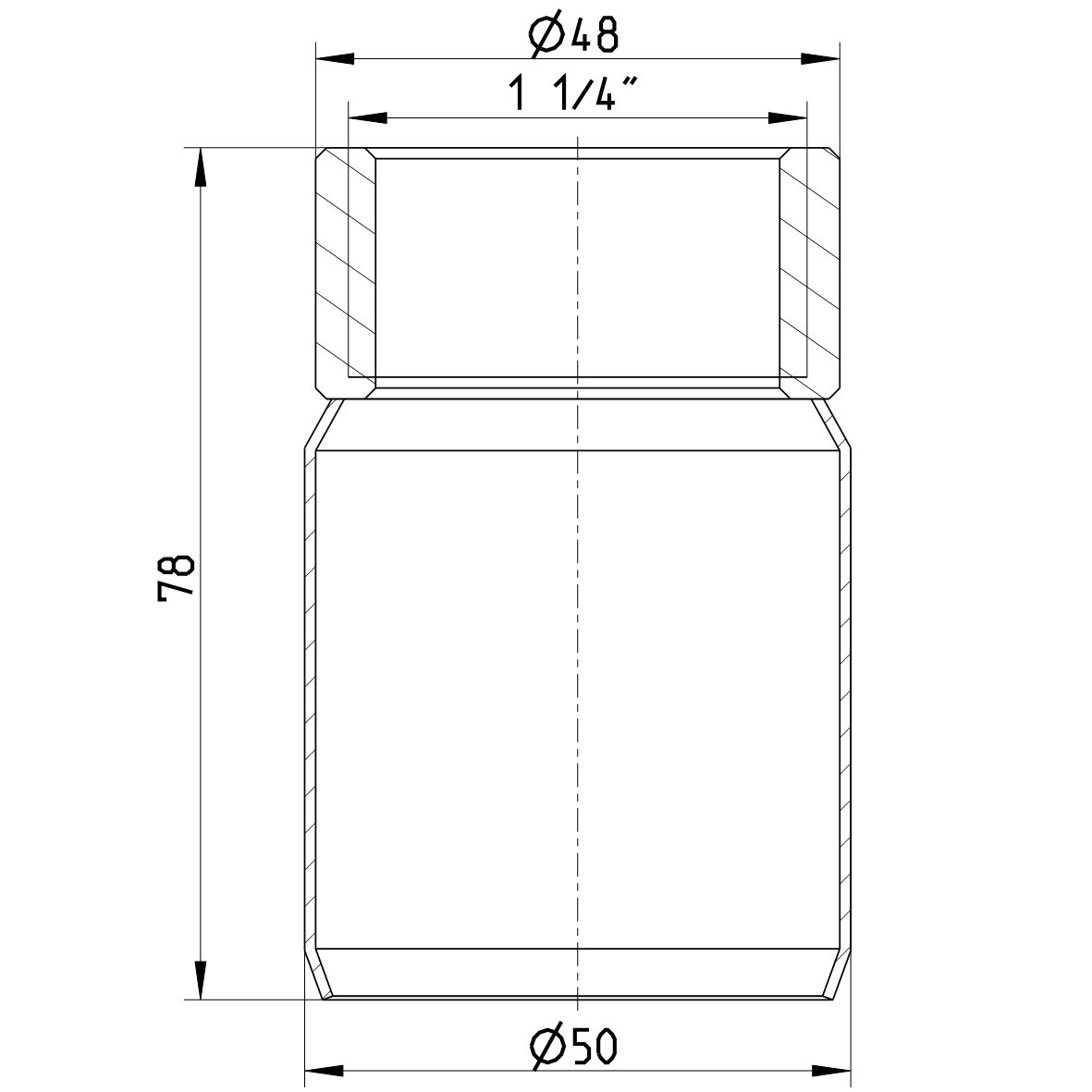 Line Drawing - Adaptor-femail