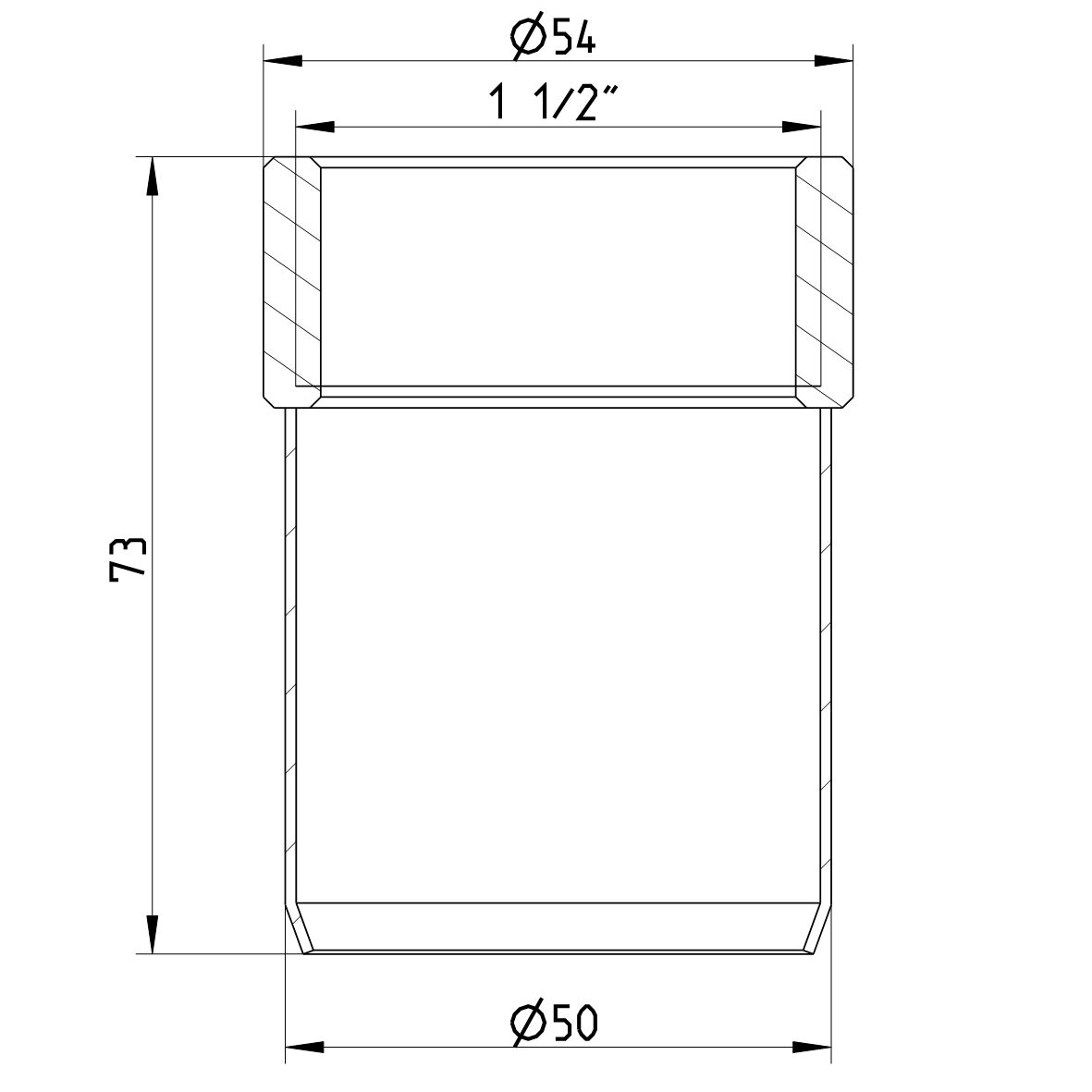 Line Drawing - Adaptor-femail