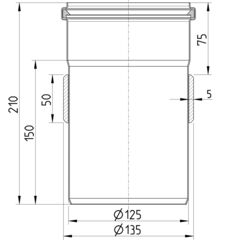 Line drawing of a penetration from the series Penetration-welding sleeve-steel.