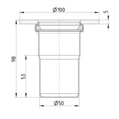 Line drawing of a penetration from the series Penetration-welding flange-steel.