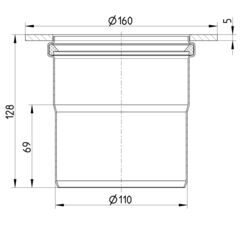 Line drawing of a penetration from the series Penetration-welding flange-steel.