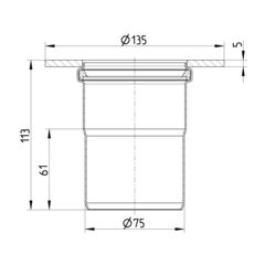 Line drawing of a penetration from the series Penetration-welding flange-steel.