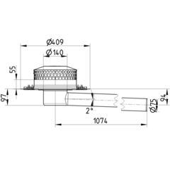 Line drawing of a drain / parapet from the series Drain-Parapet.