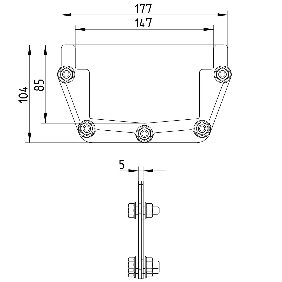 Line drawing of a channel from the series Channel-No membrane.