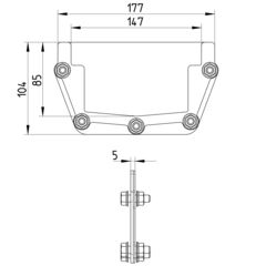 Line drawing of a channel from the series Channel-No membrane.