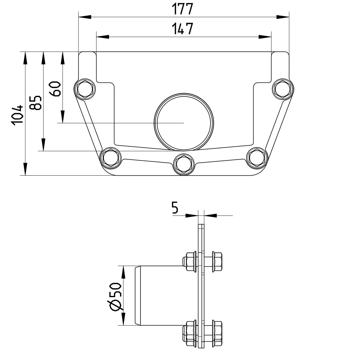 Line drawing of a channel from the series Channel-No membrane.