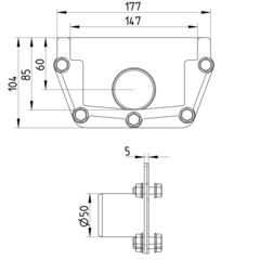 Line drawing of a channel from the series Channel-No membrane.