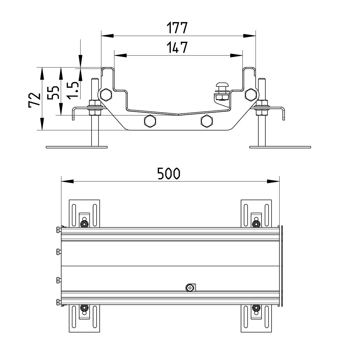 Line drawing of a channel from the series Channel-No membrane.