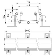 Line drawing of a channel from the series Channel-No membrane.