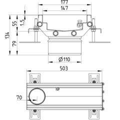 Line drawing of a channel from the series Channel-No membrane.