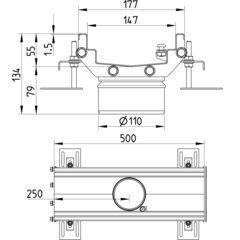 Line drawing of a channel from the series Channel-No membrane.