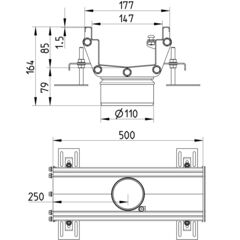 Line drawing of a channel from the series Channel-No membrane.